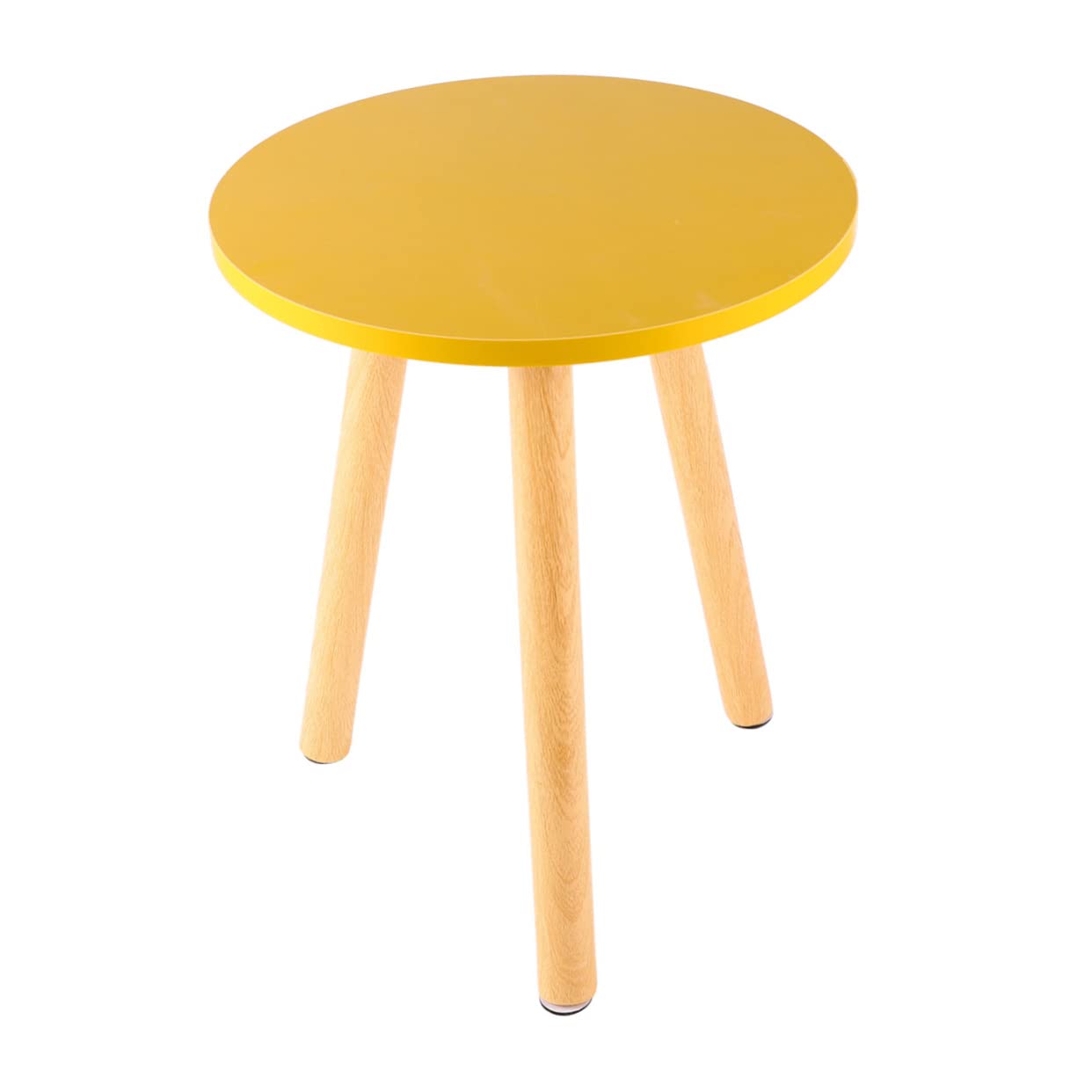 Table basse ronde en bambou petite table appoint salon bout canapé jaune