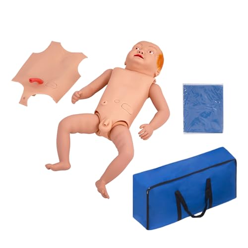 Image of Infant Patient Care Manikin - Premium Medical Model for Intubation, Gastric Lavage, Enema, & Catheterization Training Multifunctional Infant Human Simulator for Student /EMT Education