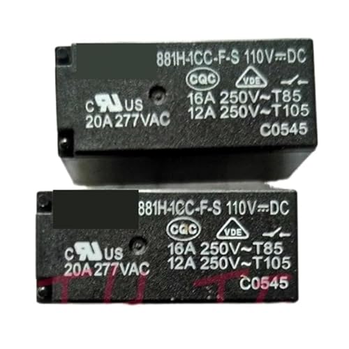 Relé de potencia 881H-1CC-F-S-110VDC de 16A y 250VAC con 8 pines para control eléctrico continuo