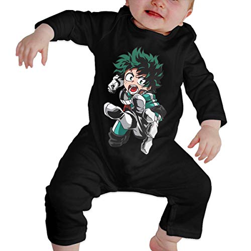 ISABEL HIGGINS My Hero Academia Baby Girl Jumpsuit Long Sleeve One-Piece Pajamas Unisex Black