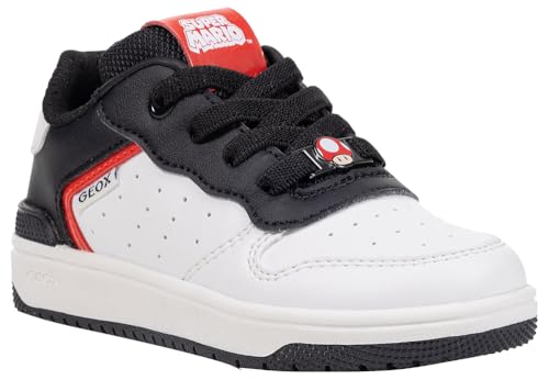 Geox J WASHIBA Boy C, Zapatillas, White/Black, 37 EU