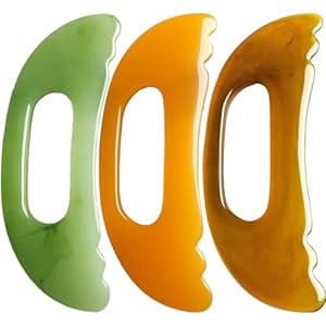 3 Pcs Large Gua Sha Massager, Body Gua Sha Massage Tool Back Massager Lymphatic Drainage Massager Resin Therapy Massage Tools for Men Women Legs Back Face Neck Muscle Relaxation