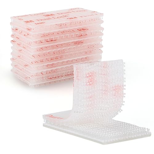 3M Dual Lock SJ3560 1"x 2" 10PCS Clear Reclosable Fastener Heavy Duty Interlocking Tape Mushroom Shaped Sticky Hook Lock Mounting Tape for EZ Pass Holder Indoor Outdoor Use