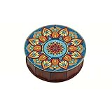 Joyero de pintura artística con diamantes, caja organizadora de almacenamiento redonda de madera creativa de gran capacidad con tapa para decoración de escritorio del hogar, 34 mandalas