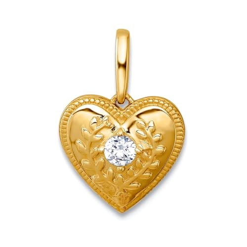 Collier cœur or jaune floral 14 carats, le cadeau d'anniversaire romantique idéal