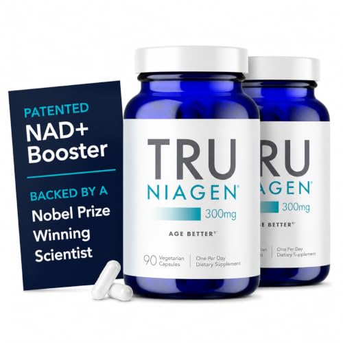 TRU NIAGEN Patented NAD+ Supplement, 300mg Niagen, 180 Servings | Nicotinamide Riboside (NR) Take 1 Daily | 2 Bottles