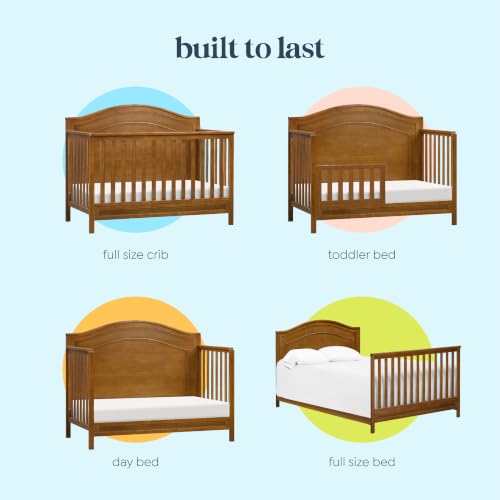 Image of DaVinci Charlie 4-in-1 Convertible Baby Crib w /Mattress - Chestnut