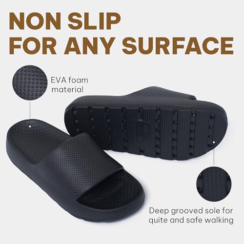 Shondo Pillow Slippers for Women and Men - Non-Slip Cloud Slides EVA Foam, Soft, Lightweight, Quick Drying Shower Sandals, Comfortable Indoor Outdoor Bathroom Sandals - UltraGrip Technology, Cushion Arch Support2