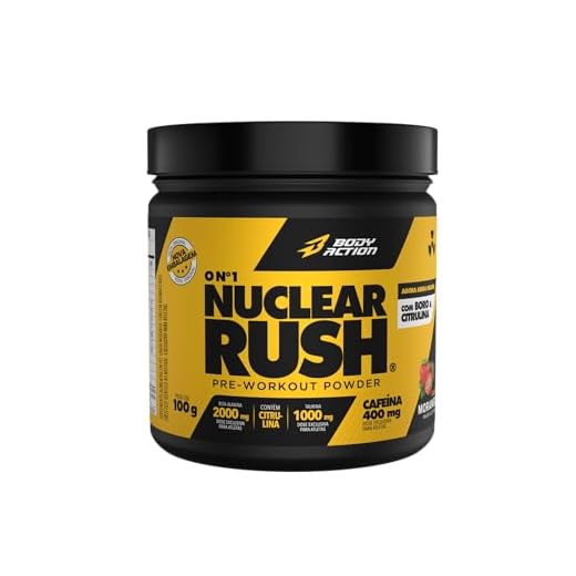 Pré Treino Nuclear Rush 100g Sabor Morango Bodyaction