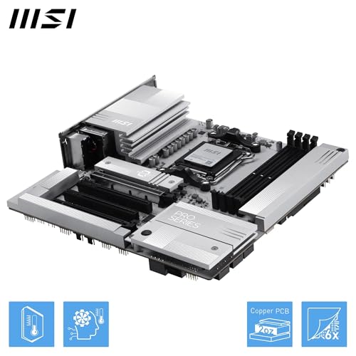 Image of MSI PRO B850M-A WiFi PZ Motherboard, Back-Connect mATX - Supports AMD Ryzen 9000 /8000 / 7000 Processors, AM5 - DDR5 Memory Boost (8200+ MT /s OC), PCIe 5.0 x16 & 4.0 x4, M.2 Gen5, Wi-Fi 7, 5G LAN
