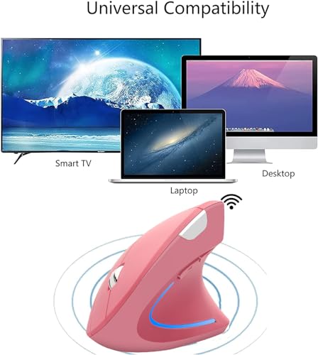 Ratón inalámbrico vertical ergonómico óptico para mano derecha con botones silenciosos 5