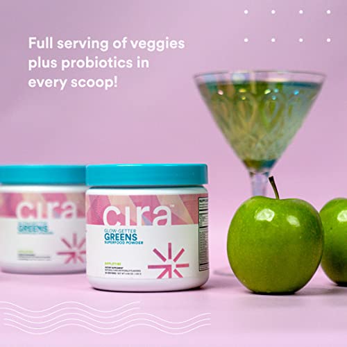Cira Glow-Getter Greens Superfood Powder w/Probiotics for Debloating, Digestion, Detoxification & Energy - Spirulina, Chlorella, & Other Premium Antioxidant-Rich Ingredients - Appletini, 30 Servings - Thumbnail 2