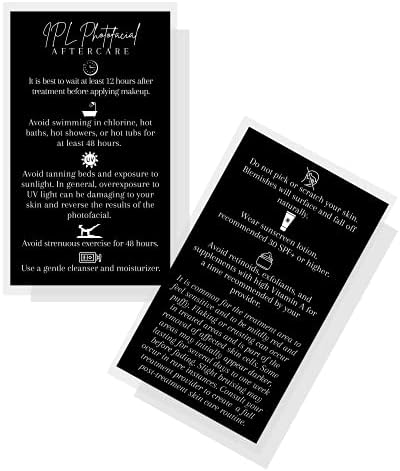 Boutique Marketing LLC IPL Photofacial Aftercare Cards | 50 Pack ...