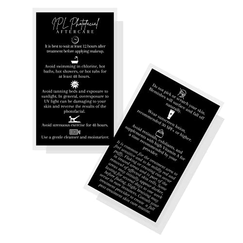 Boutique Marketing LLC IPL Photofacial Aftercare Cards | 50 Pack ...