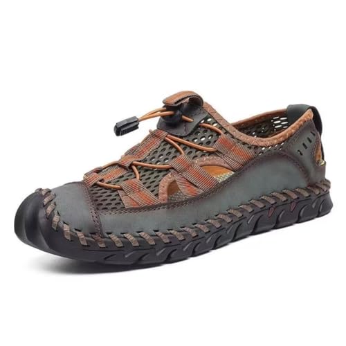 Men's Sandals Closed Toe Mesh Splicing Outdoor Leather Sandals