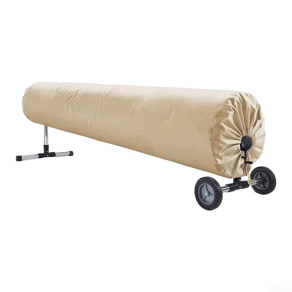 Copertura Protettiva Telo per solare Piscina 490x96cm Impermeabile(beige490*96cm)