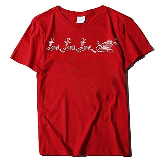 Kvinnors strass toppar mode dubb älg ren t-shirt god jul brev grafik t-shirts topp semester sommar kortärmad O-hals ledig t-shirt blus för tonårstjejer julklapp