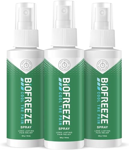 Biofreeze Pain Relieving Spray 118ml 3 Pack Bundle Cooling Topical Analgesic On-the-Go Use Long Lasting Soothing Targeted Pain Relief Cold Therapy Fast Acting for Muscle Joint & Back Pain