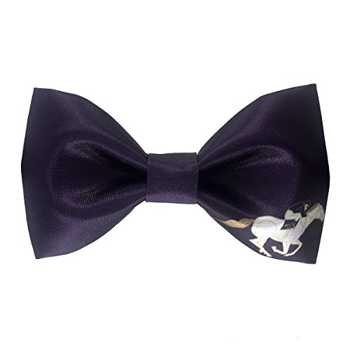 Image of GUUNIEE Men's Satin Silk Racehorse Bow Ties Pre-tied Solid Horse Racing Bowtie