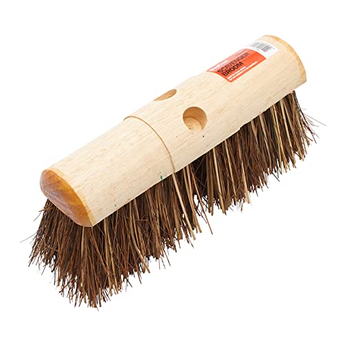ProDec 13" Natural Palmyra Fibre Stiff Scavenger Broom Head for Heavy Duty Outdoor Sweeping, Brown - Image 2