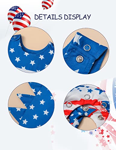Bavader My First 4Th Of July Baby Boy Outfit 6-9 Month Independence Day Sleeveless Romper+Hat One Piece Jumpsuit Summer Us Flag Outfits Bodysuit Shirt Outfit American Flag Romper Smocked Outfit #TOP5