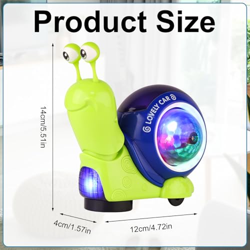 BTFO Jouet Escargot Lumineux, Jouet Musicaux a Ramper Jouet Interactif Musical pour Bébé Lumière Éblouissante Jouet Bebe Tummy Time pour Tout-Petit(Vert) – Image 3
