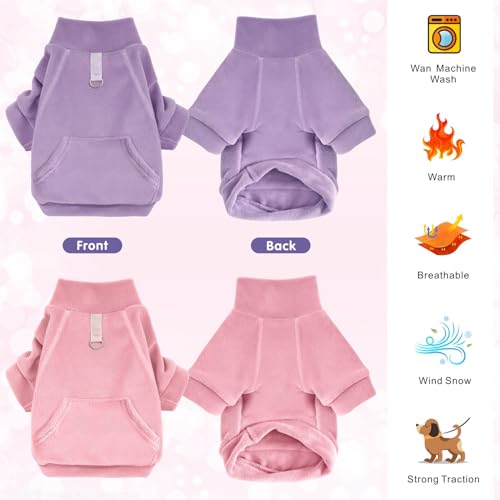 Mosukoirl Hundepullover Hund Hoodie Haustier Warme Mäntel Baumwolle Sweatshirts Hund Kleidung mit Tasche Welpe Pullover Hund Overall für kleine mittlere Hunde Katzen Teddy Chihuahua