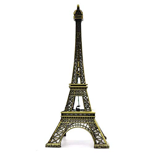 Ausuky 10" Paris Eiffel Tower Model Led Luminous Decoration Creative Home Metal Model Craft Gift (Bronze)