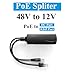 Active PoE Splitter 12V 1A Output with IEEE 802.3af Standard Compliant 10,100Mbps Power Over Ethernet Splitter Adapter for Security IP Camera CCTV Surveillance Device 5.5x2.1mm (PS5712P Black)