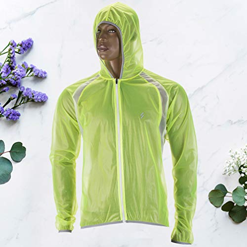 Garneck Casaco de chuva para ciclismo com capuz e corta-vento à prova d'água para homens, mulheres,