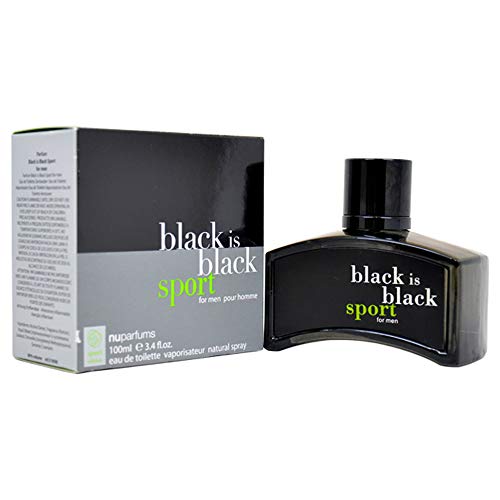 Nu Parfums Black Is Black Sport Eau De Toilette Spray For Men, 3.4 Ounce #TOP1