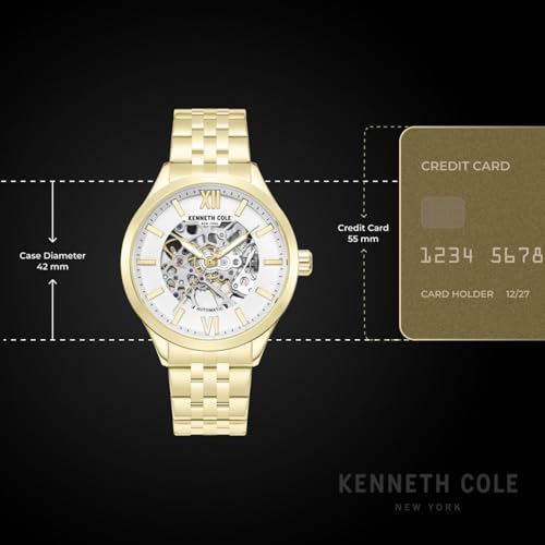 Image of Kenneth Cole Automatic Silver White Round Dial Men's Watch | Stainless Steel Strap Material | Watches for Men Analog - KCWGY0103803MNW