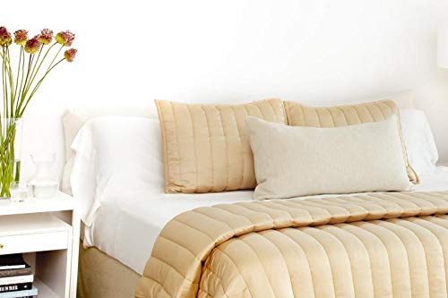 SHEEX Ecosheex Lightweight Comforter with Temperature Regulating Bamboo Fabric, Honey, Full/Queen