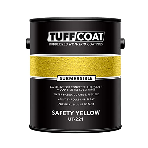 Tuff Coat UT-221 Safety Yellow - 1 Gallon: Submersible, Water-Based, Rubberized Non-Skid Coating