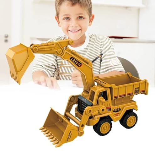 Image of Unbreakable Construction Vehicles for Kids Pretend Play Toy Trucks Bulldozer Play Set Building Vehicles Set for Kids 3-14 Years Excavator (168-62B) - Multicolor