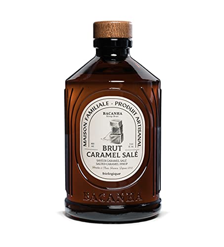 BACANHA - Sirop Bio et Brut - Sirop de Caramel Salé - Pour Café, Cappuccino, Latte, Chocolat Chaud et Cocktail - 400 mL
