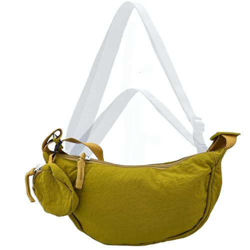 Image of Nylon Crescent Crossbody Bag for Women Purses Trendy Men,Small Travel Sling Bag Hobo