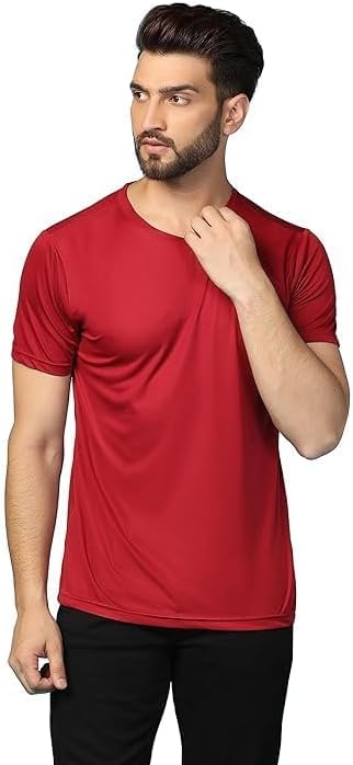 Mac Arthur - Men Polyester Dry Fit T-Shirt || Half Sleeve T-Shirt || Boy T-Shirts || Round Neck Tshirts || Plain Solid Tshirt || Stylish Half Sleeve Top
