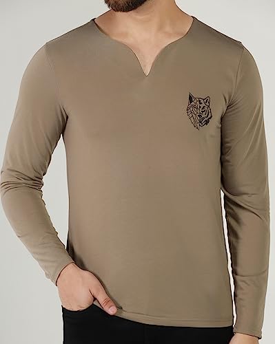 Image of INKKR Regular Fit Style V-Neck Full Sleeve T-Shirts for Men