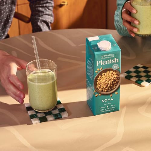 Plenish Organic Unsweetened Soya Milk 1L (pack of 8)