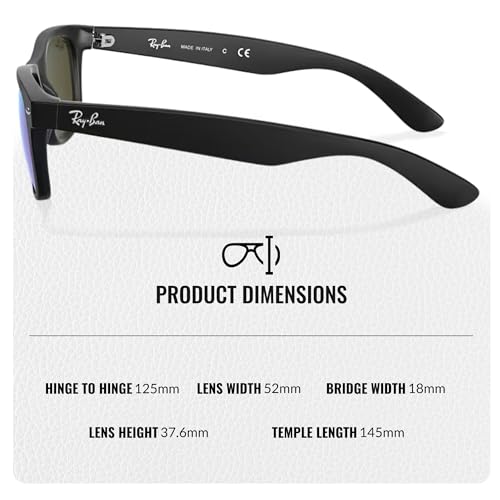 Image of Ray-Ban RB2132 NEW WAYFARER FLASH Square Shaped Sunglasses for Men & Women with Official RAYBAN Eyewear Kit