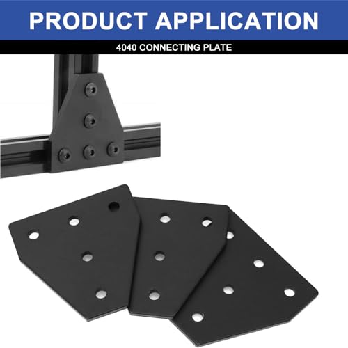 Image of 10pcs 4040 Extrusion T Plate Joining Corner Brackets Connector T Slot Hardware 4040 V Slot Aluminum Extrusion Accessories with T Nuts and Screws for Extruded Aluminum Black