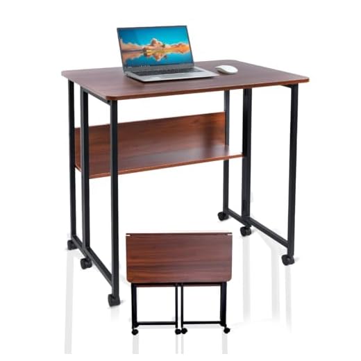 Cloudbox Mesa Plegables portátil Mesa Cocina Plegable Liviana Resistente Multifuncional Que Ahorra Espacio Adecuada para oficinas Salas de Estudio Salas de Estar Color Nogal