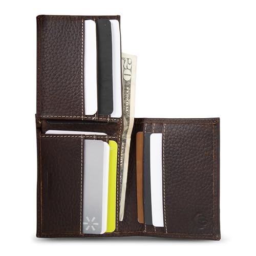 WOLVERINE Mens Marquette L-Fold Bifold Wallet | RFID Protection | ID Wondow | Card Slots | Bill Pocket | Slip Pocket | Durable | Pebbled Leather - Brown4