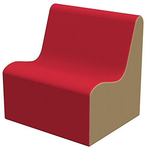 ECR4Kids Softzone Youth Wave Sofa, Ergonomic Chair for Kids - Red/S