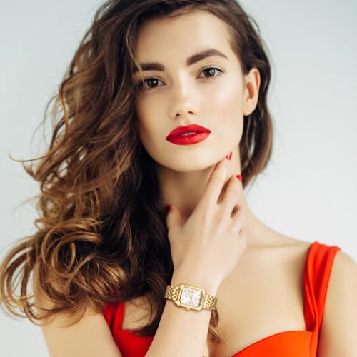 Women's Bracelet Square Watches – Gold Silver Stainless Steel Strap Analog Quartz Elegant Wrist Watches