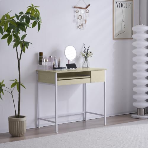 Amazon | 登場【ナチュラル】 パソコンデスク 引き出し付き 収納台 pc  