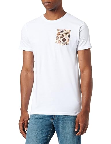 T-shirt blanc boutons homme en coton bio de coupe ajustée