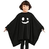 [AMUSA] ハロウィン・おばけTシャツ 男女兼用 ベビー キッズ ジュニア 大人 ブラック ホワイト 仮装 コスチューム パレード パーティーグッズ ゴースト (S, おばけブラック)