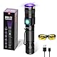 DARKBEAM UV Taschenlampe uv Lampe 395nm Licht USB Aufladbar, Woodsche Lampe Schwarzlichtlampe Klein LED Schwarzlicht Taschenlampe Mini für Resin Härten, Nägel, Urindetektoren, mit UV-Brille